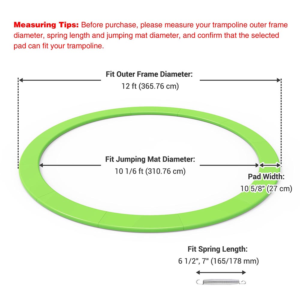 Yescom 12 Foot Trampoline Pad Safety Pad Green Padding Image