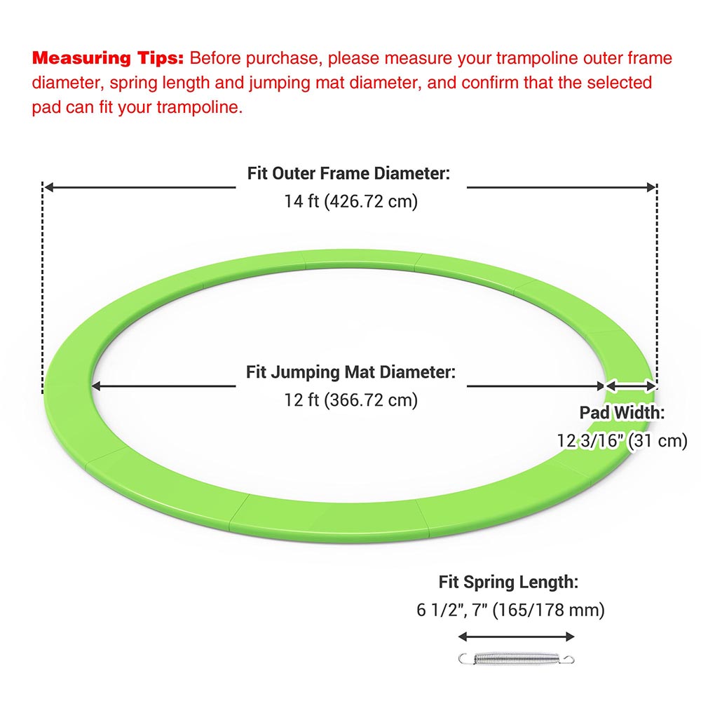 Yescom 14 Foot Trampoline Pad Safety Pad Green Padding Image