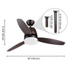 Yescom 52" Ceiling Fan with LED Light & Remote 3 Blades