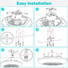 Yescom 18" Enclosed Ceiling Fan with Light Remote APP Control