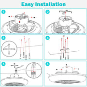 Yescom 18" Enclosed Ceiling Fan with Light Remote APP Control Image