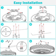 Yescom 20" Enclosed Ceiling Fan with Light Remote APP Control Image