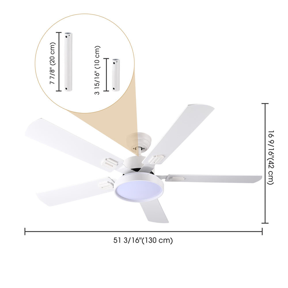 Yescom 52" Ceiling Fan w/ Light Remote 3-Blade Image