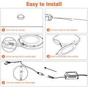 Yescom SMD LED Recessed Ceiling Light with Driver, 6-Pack 12W Image