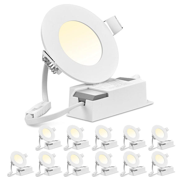 Yescom 3W SMD LED Recessed Ceiling Light Dimmable 12ct/Pack Image