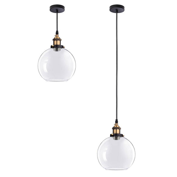 Yescom Pendant Light Glass Globe Shade 7 9/10 in Vintage Classic Clear Image