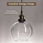 Yescom Pendant Light Glass Globe Shade 7 9/10 in Vintage Classic Clear Image