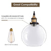 Yescom Pendant Light Glass Globe Shade 7 9/10 in Vintage Classic Clear