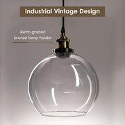 Yescom Pendant Light Glass Globe Shade 9 4/5 in Vintage Classic Clear Image