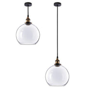 Yescom Pendant Light Glass Globe Shade 9 4/5 in Vintage Classic Clear Image