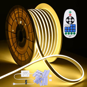 Yescom 100ft Flex LED Neon Rope Light Warm White RF Remote