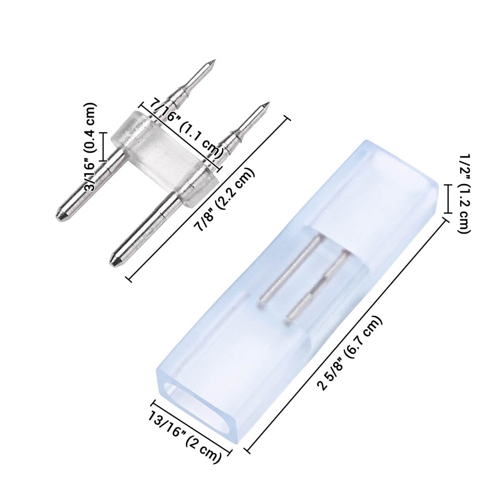 Yescom LED Neon Splice Kit 2-Wire Connectors & Pins 10-Set 14x7mm Image