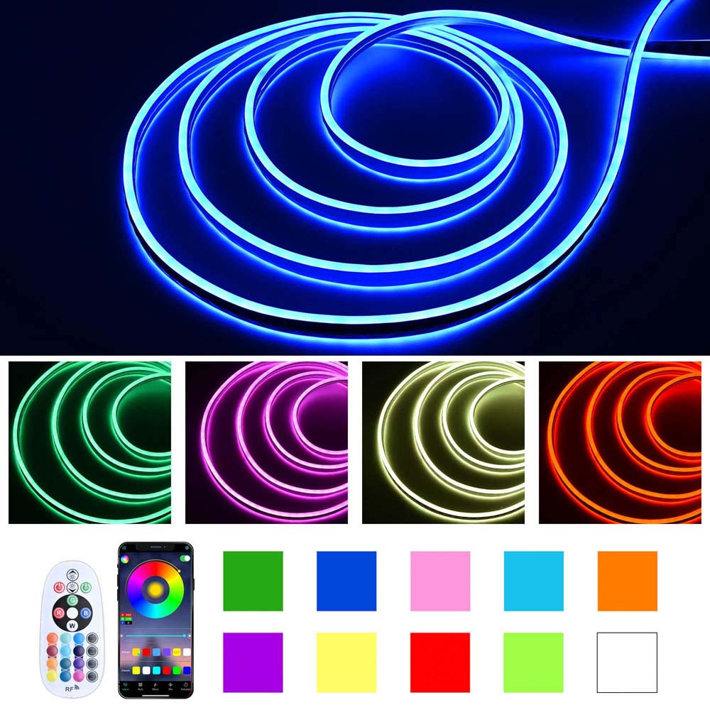 Yescom Neon Rope Light Flexible 150ft RGB App & RF Control Image