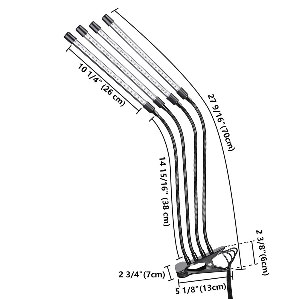Yescom 40w LED Grow Light Clip on Full Spectrum Indoor Growing Blue Red Image