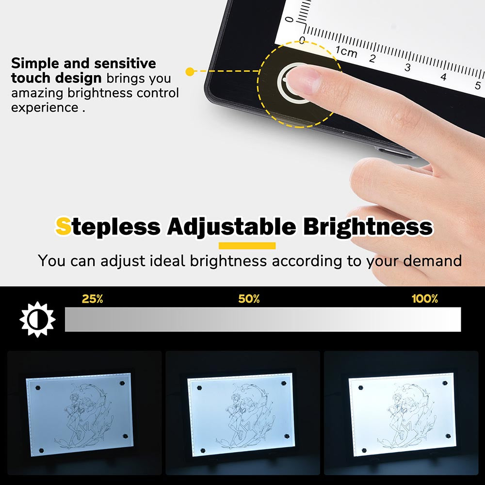 Yescom LED Tracing Stencil Board 14in A4 Adjustable Brightness Image