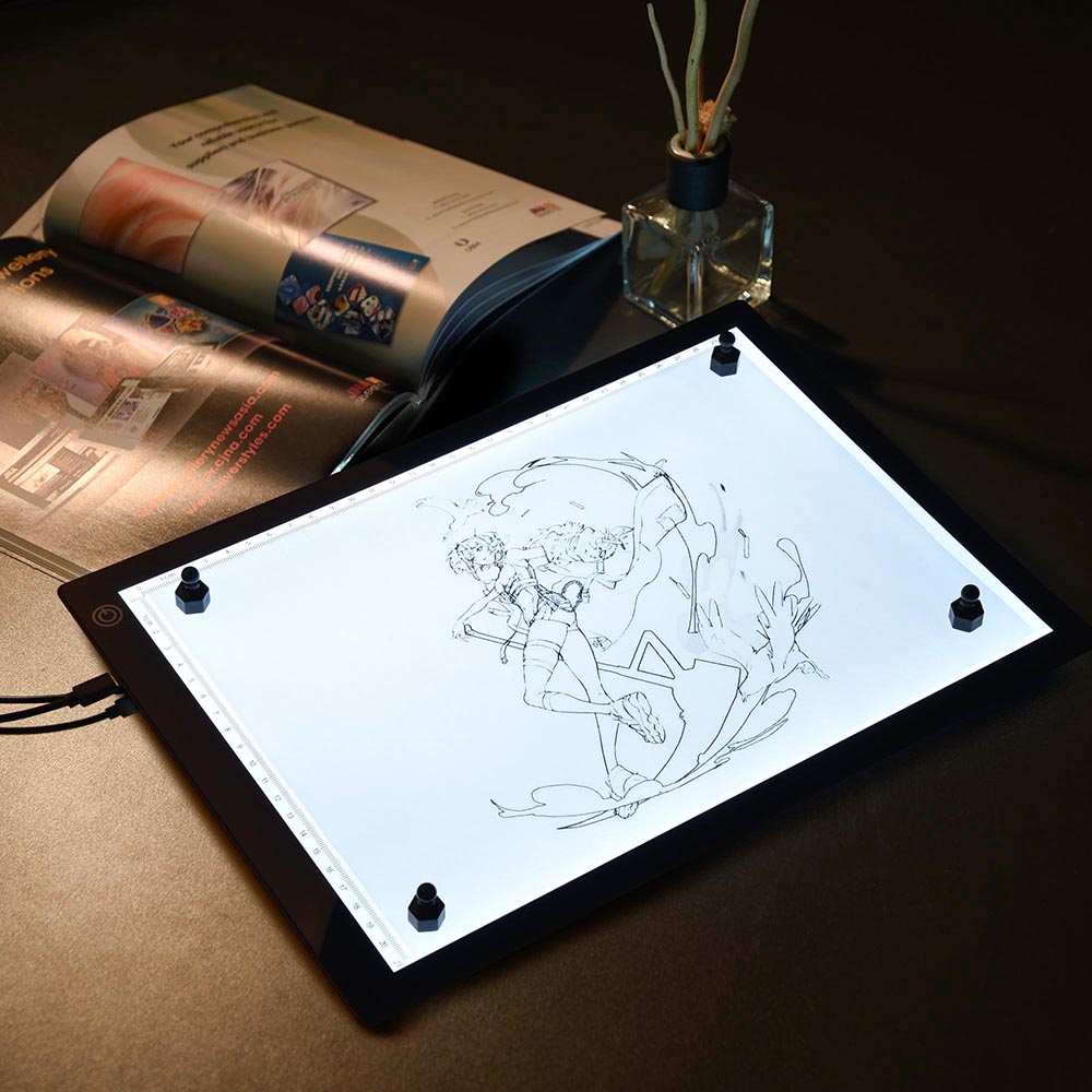  LED Tracing Light Box, MAGT Led Tracing Light Box Board A5 Art  Drawing Copy Pad Table USB Cable for Animation Cartoon Tattoo Tracing Craft  Projects
