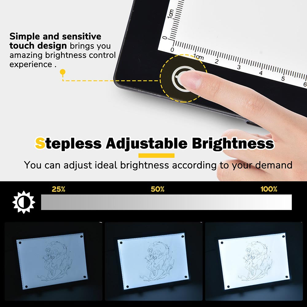 Yescom LED Tracing Stencil Board 19in A3 Adjustable Brightness Image