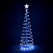 Yescom 5' Lighted Spiral Christmas Tree LED Decor Battery Powered, Cool White, 1ct/pk Image