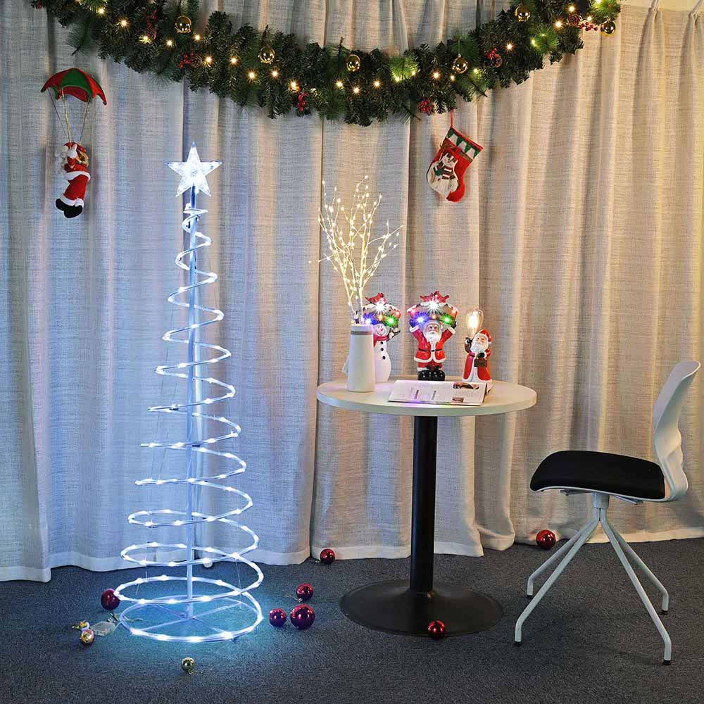 Yescom 5' Lighted Spiral Christmas Tree LED Decor Battery Powered Image