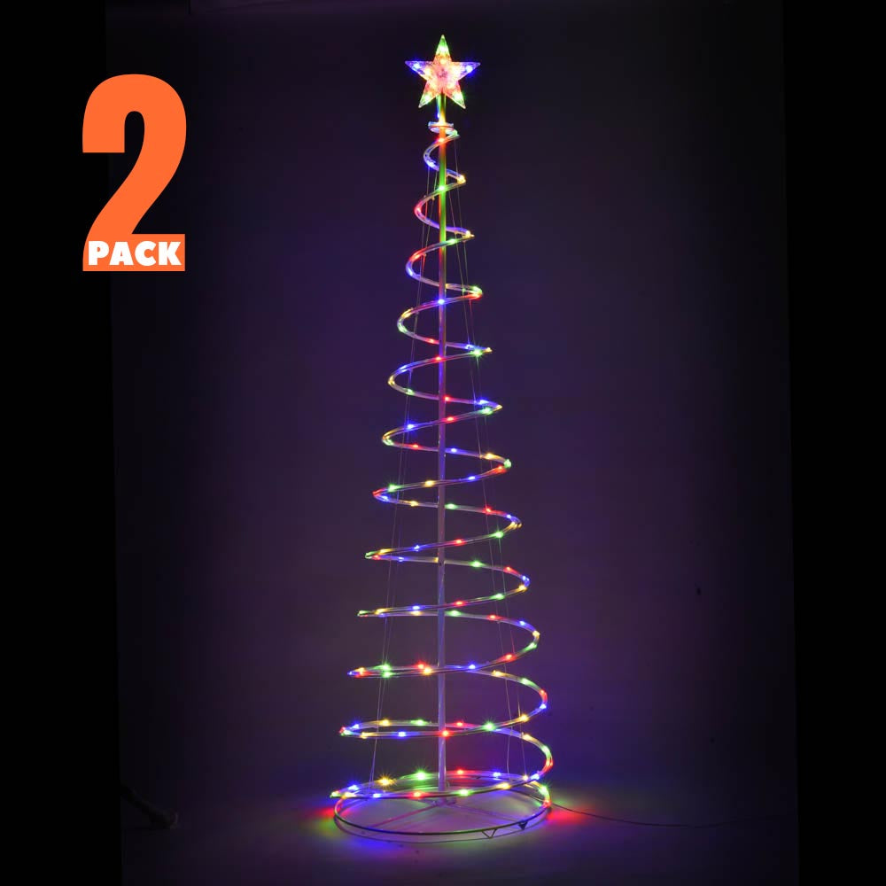 Yescom 6' Spiral Outdoor Xmas Tree USB Powered, RGB, 2ct/pk Image