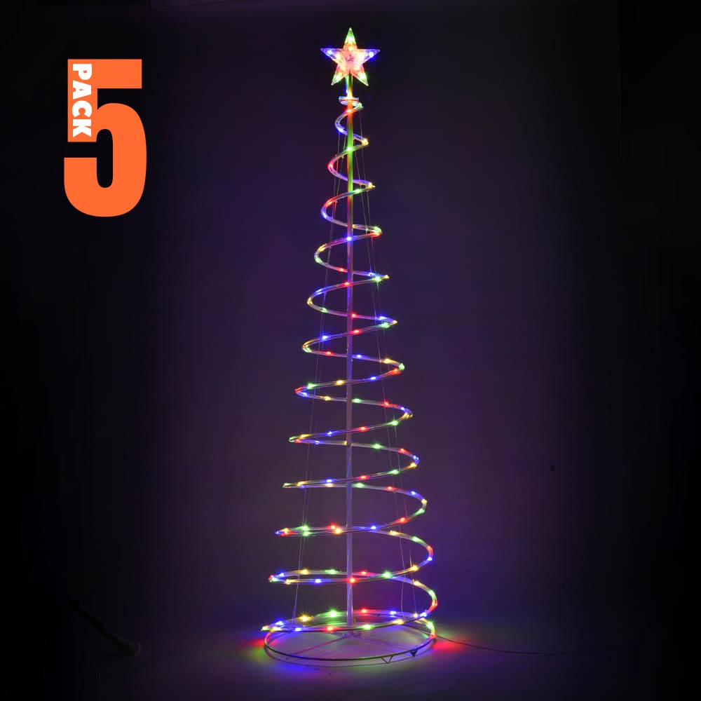 Yescom 6' Spiral Outdoor Xmas Tree USB Powered, RGB, 5ct/pk Image