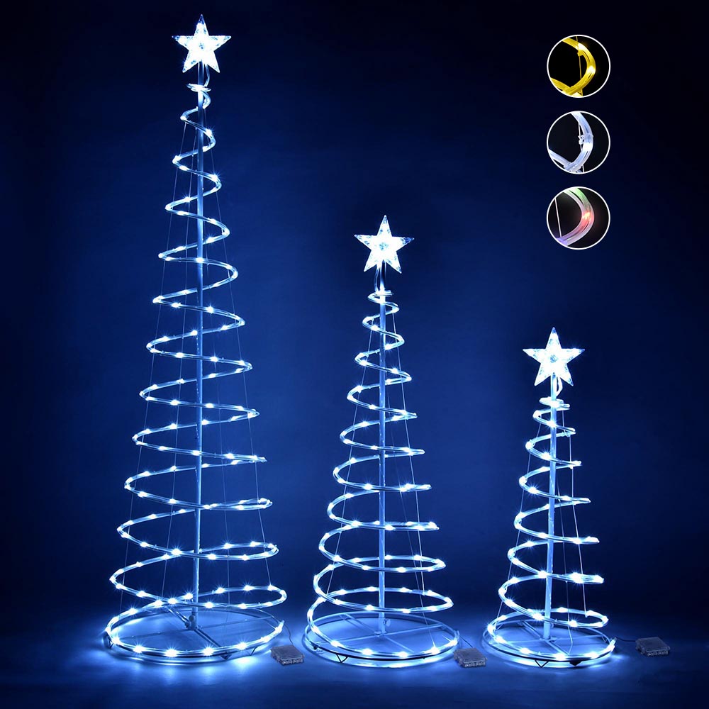 Yescom Lighted Spiral Christmas Trees 6' 4' 3' Battery Powered Image