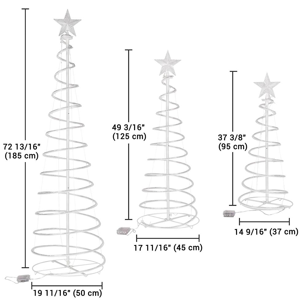 Yescom Lighted Spiral Christmas Trees 6' 4' 3' Battery Powered Image