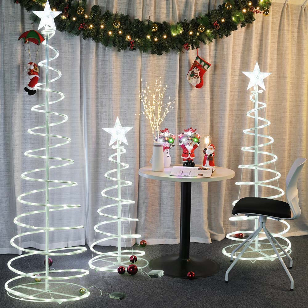 Yescom Lighted Spiral Christmas Trees 6' 4' 3' Battery Powered Image