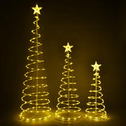 Yescom Lighted Spiral Christmas Trees 6' 4' 3' Cable Powered, Warm White Image