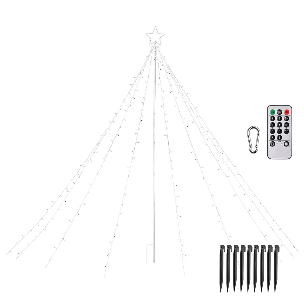 Yescom Christmas Tree Light 9 String Lights with Star & Pole Image