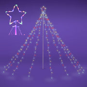 Yescom Christmas Tree Light 9 String Lights with Star & Pole, 12ft RGBY Image