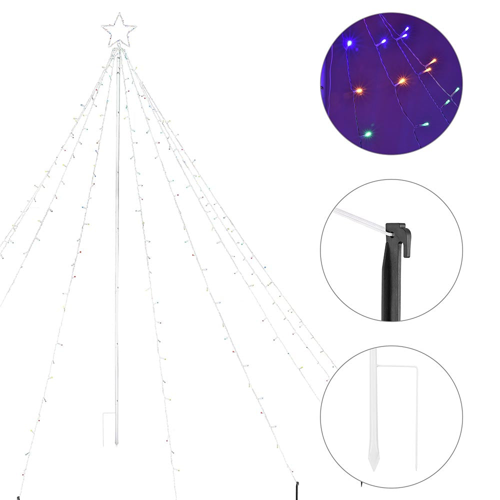 Yescom Christmas Tree Light 9 String Lights with Star & Pole Image