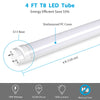 Yescom 4ft 18w T8 LED Tube Light Replacement Fluorescent Lamp Milky/ Clear