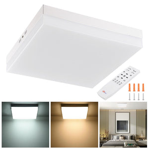 Yescom Kitchen Ceiling Light Square Dimmable Flush Mount w/ Remote 36W