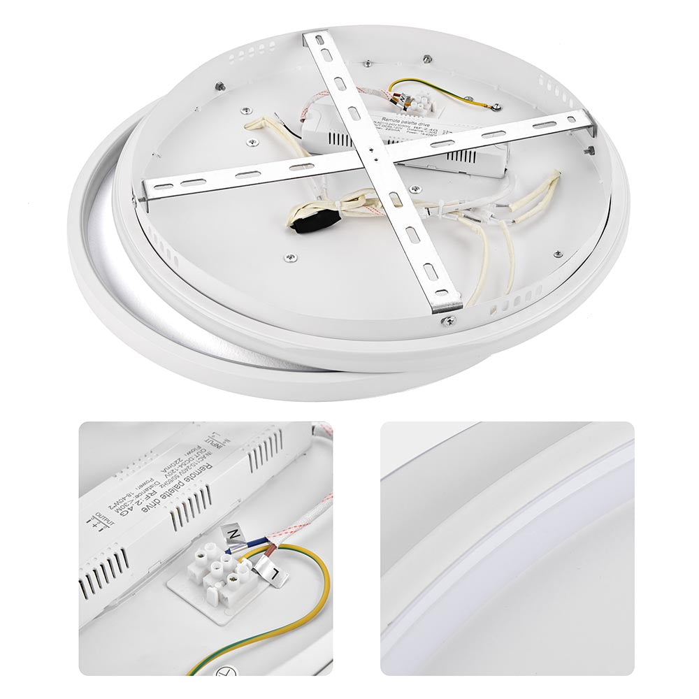 Yescom Modern Circle Ceiling Flush Light with Remote Image