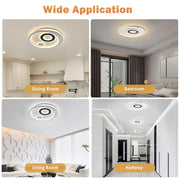 Yescom Modern Circle Ceiling Flush Light with Remote 70W 30 in. Image