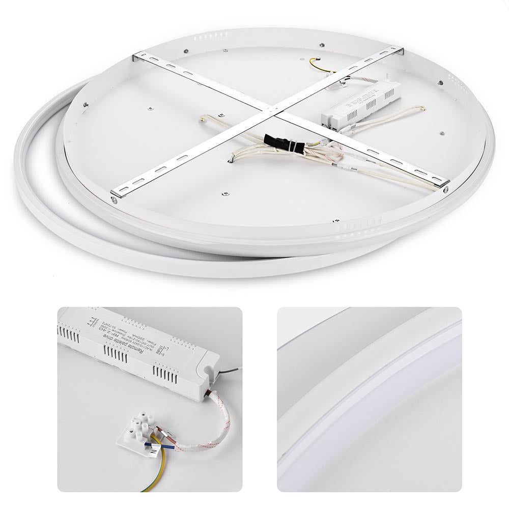 Yescom Modern Circle Ceiling Flush Light with Remote 70W 30 in. Image