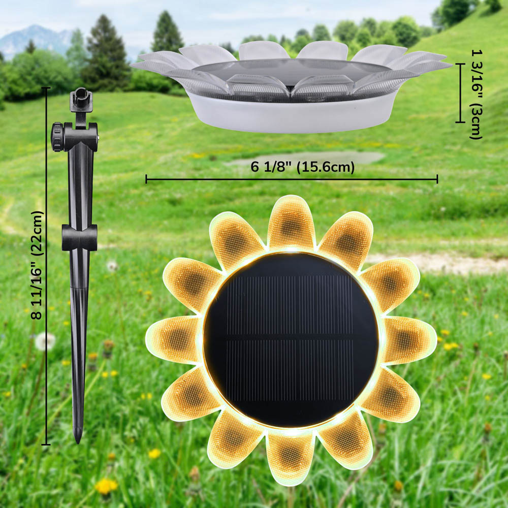 Yescom Solar Garden Light Amphibious Sunflower Light Waterproof RGB Image