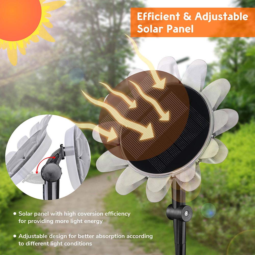 Yescom Solar Garden Light Amphibious Sunflower Light Waterproof RGB Image