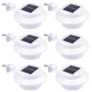 Yescom Dusk to Dawn Solar Light Wall Gutter Mounted 6ct/Pack, White Image