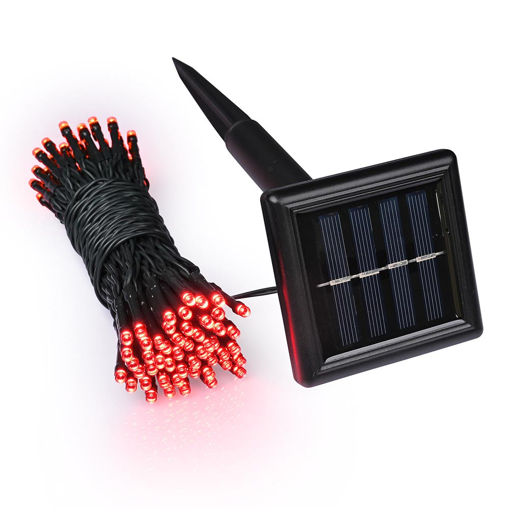 Yescom 100LEDs Solar Patio Christmas Holiday String Light, Red Image