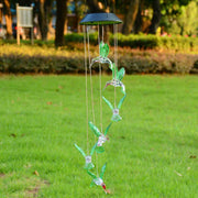 Yescom Solar LED Wind Chime Color Changing Decor Light Hummingbird Image