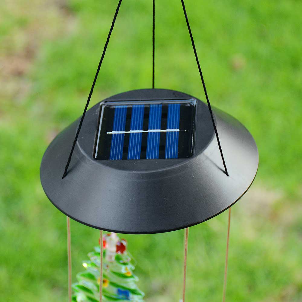 Yescom Solar LED Wind Chime Color Changing Decor Light Christmas Tree Image