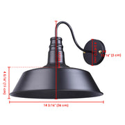 Yescom 14 in Industrial Black Wall Sconce Wall Light 1 Light Image