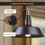 Yescom 14 in Industrial Black Wall Sconce Wall Light 1 Light Image