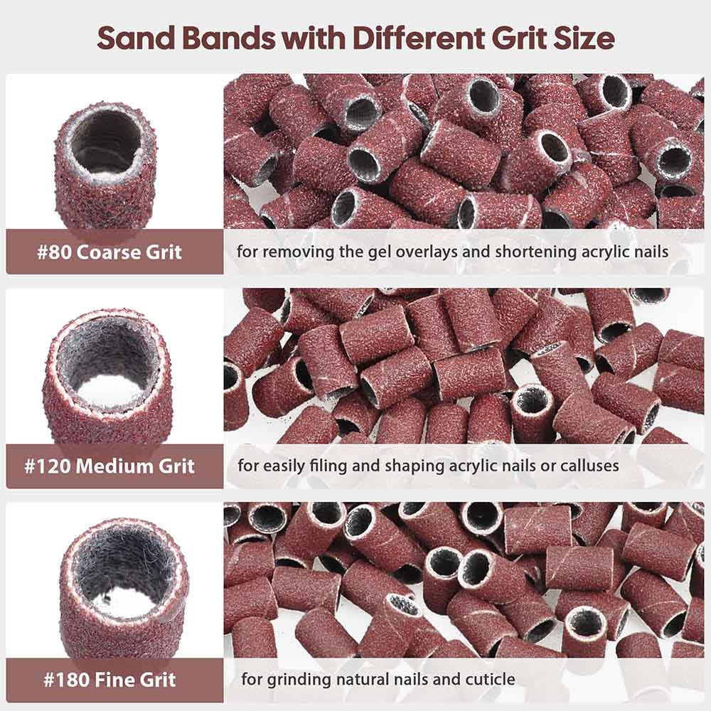 Yescom Manicure Pedicure Nail File Drill Bits Sanding Bands Image