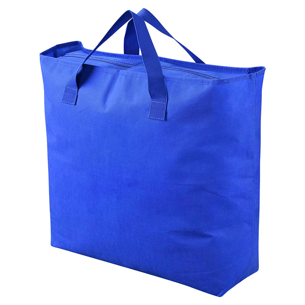 Yescom Reusable Tote Bag with Handles and Zipper Blue Polyester Image