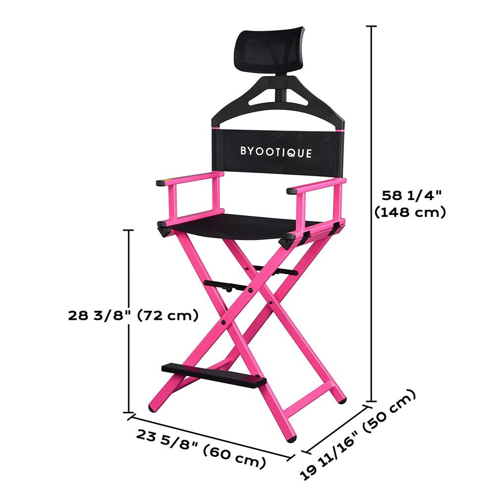 Yescom Makeup Directors Chair 28in.Tall Highback with Headrest Image