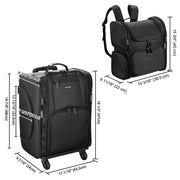 Yescom 2in1 Rolling Makeup Case with Backpack Detach Trolley Image