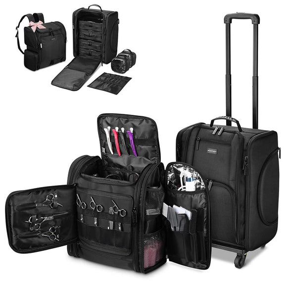 Yescom Hair Stylist Travel Case with Makeup Barber Bag Image